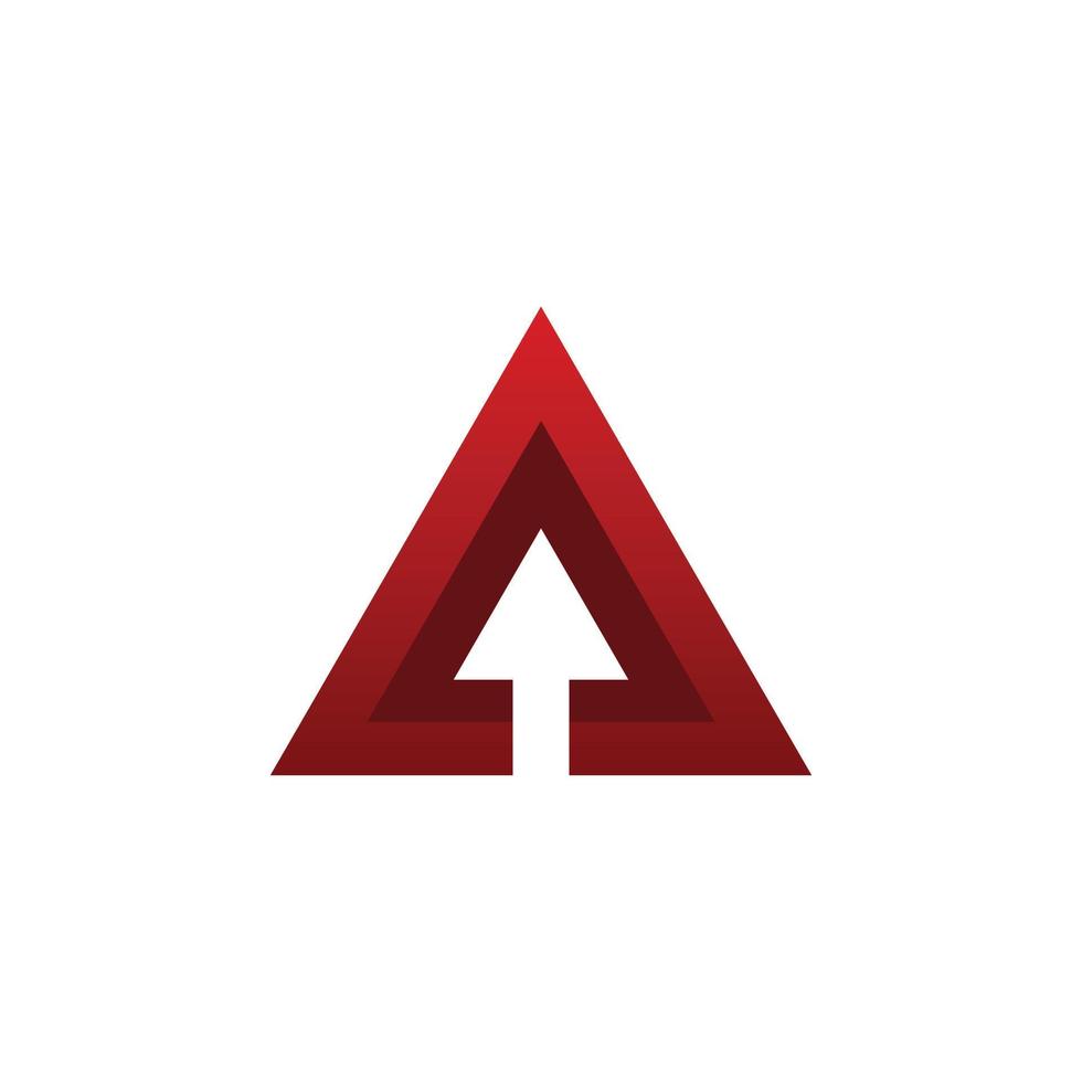 rosso freccia triangolo logo design vettore