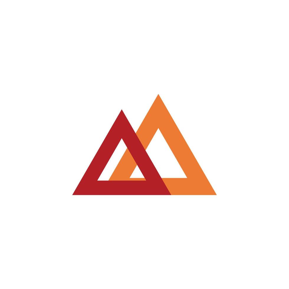 triangolo gruppo piramide logo design vettore
