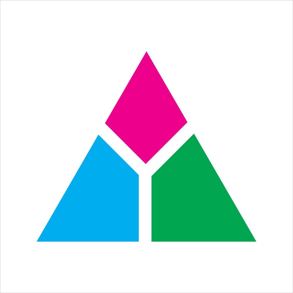 creativo colore triangolo piramide logo design vettore