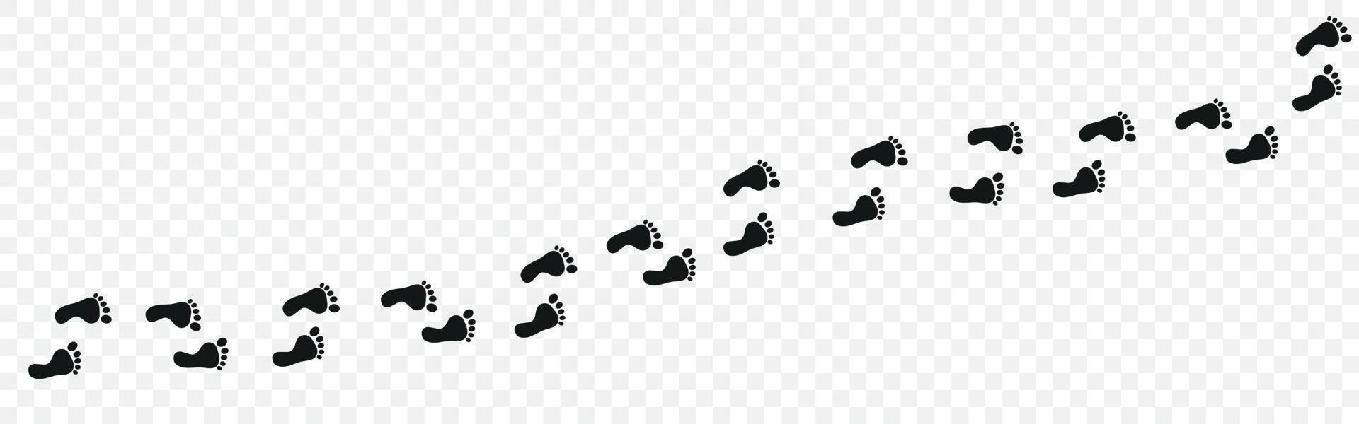passo impronte percorsi. passo stampe e scarpa passaggi . scarpa Filo impronte vettore illustrazione isolato su bianca sfondo.