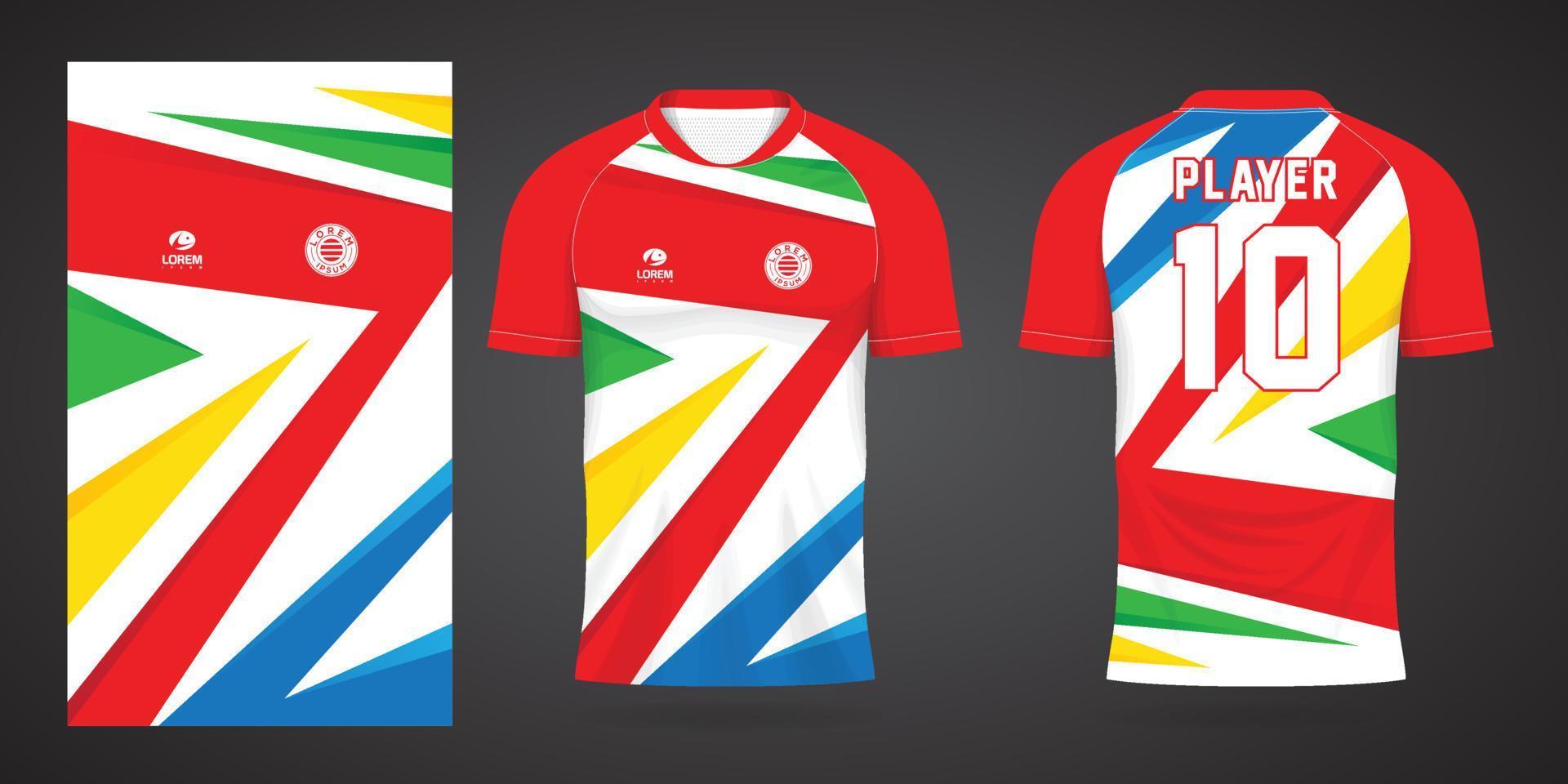 modello di design sportivo in jersey di calcio colorato vettore