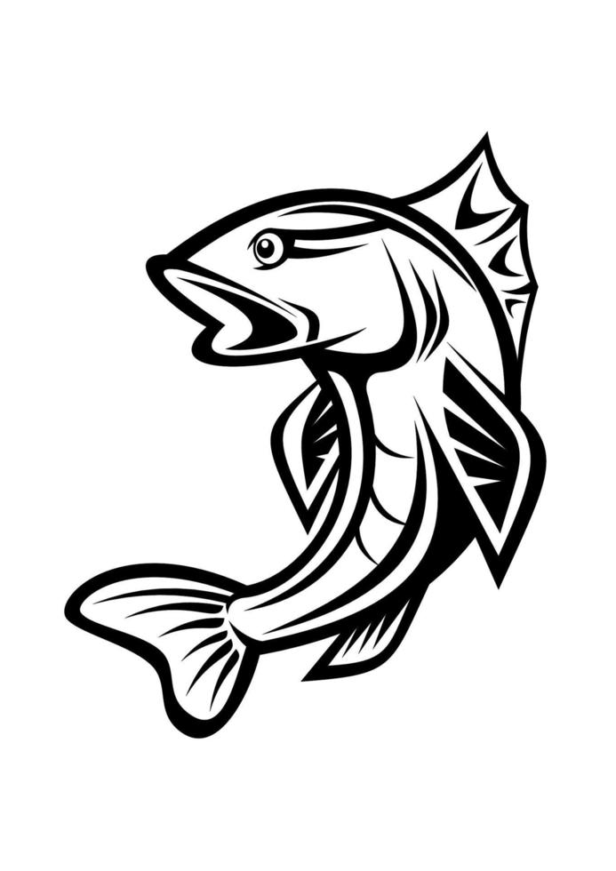 pesce personaggio tatuaggio vettore