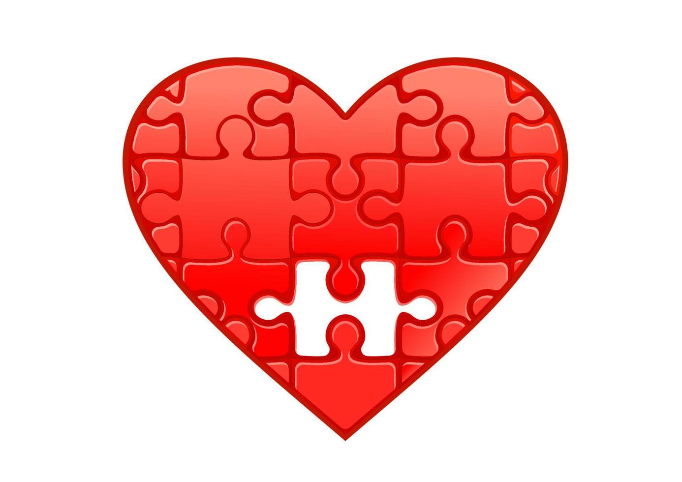 puzzle rosso cuore vettore