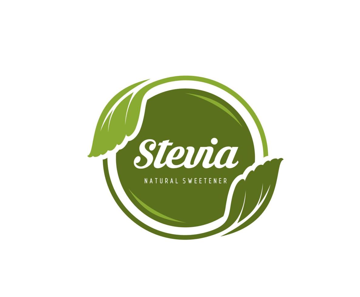 Stevia le foglie naturale dolcificante icona o etichetta vettore