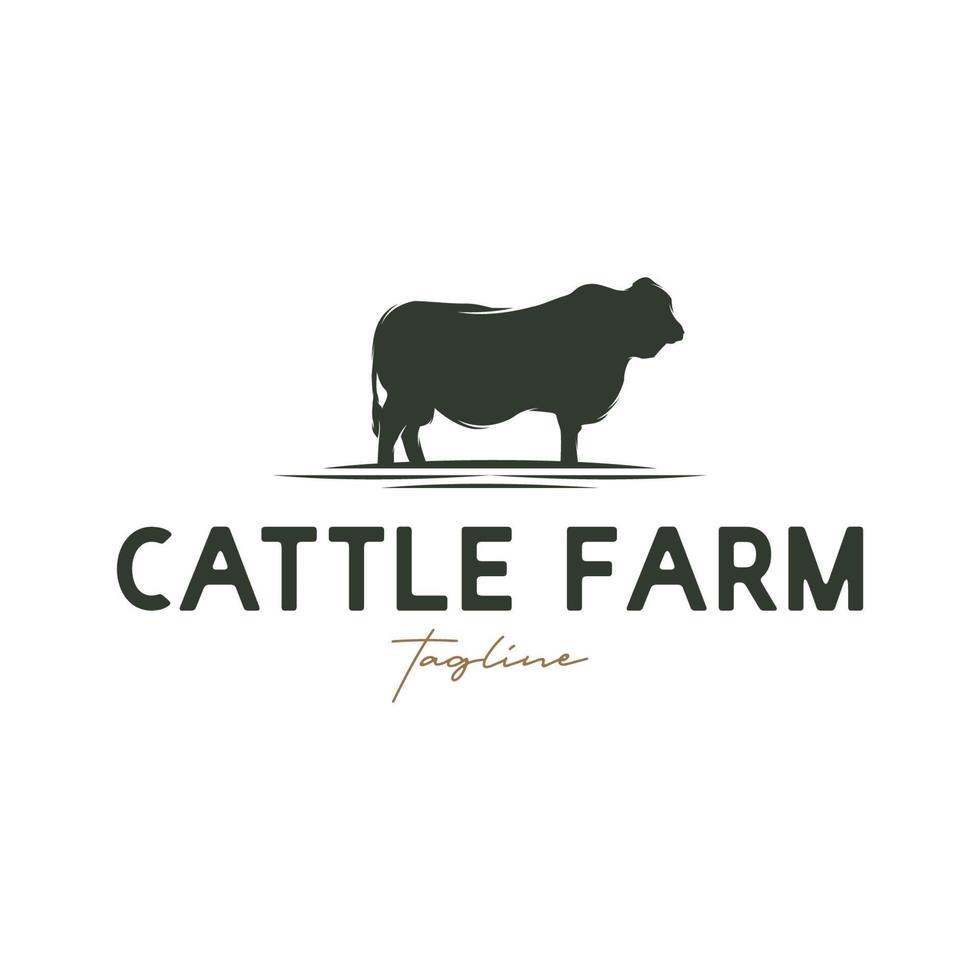 bestiame azienda agricola logo design vettore illustrazione