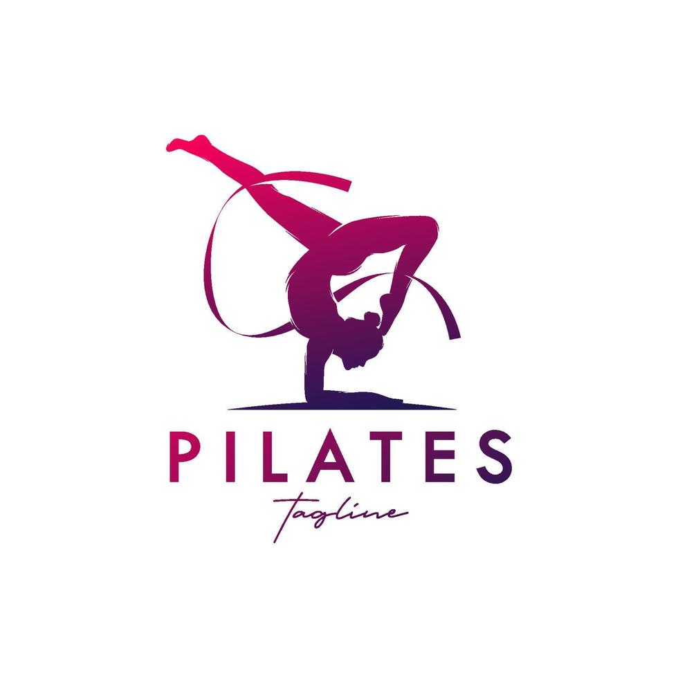 pilates yoga logo identità design vettore