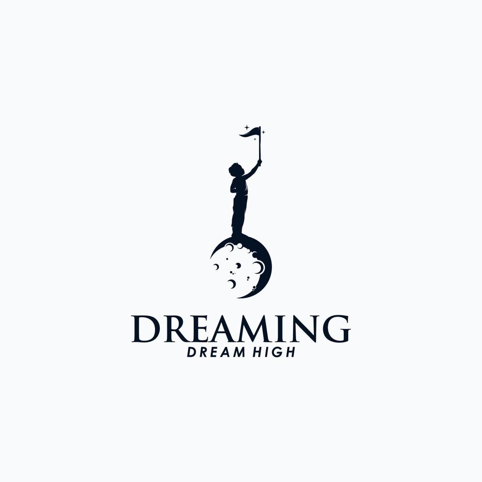 bambini sognare logo design vettore