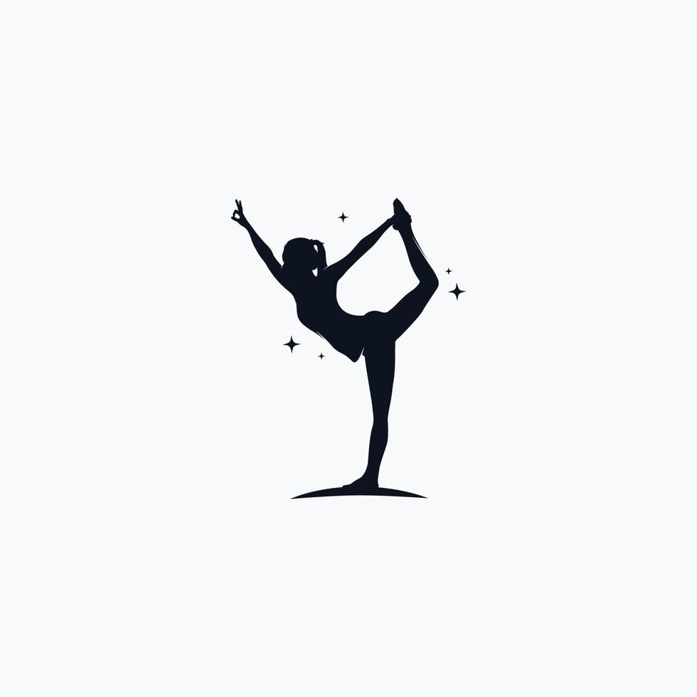 fitness ginnastica logo silhouette sportiva vettore