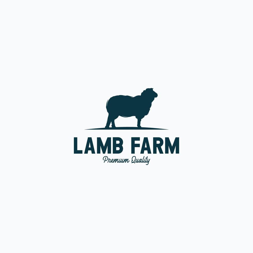 azienda agricola logo design concetto agnello azienda agricola vettore