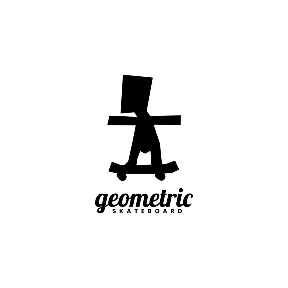 silhouette skateboard logo design vettore