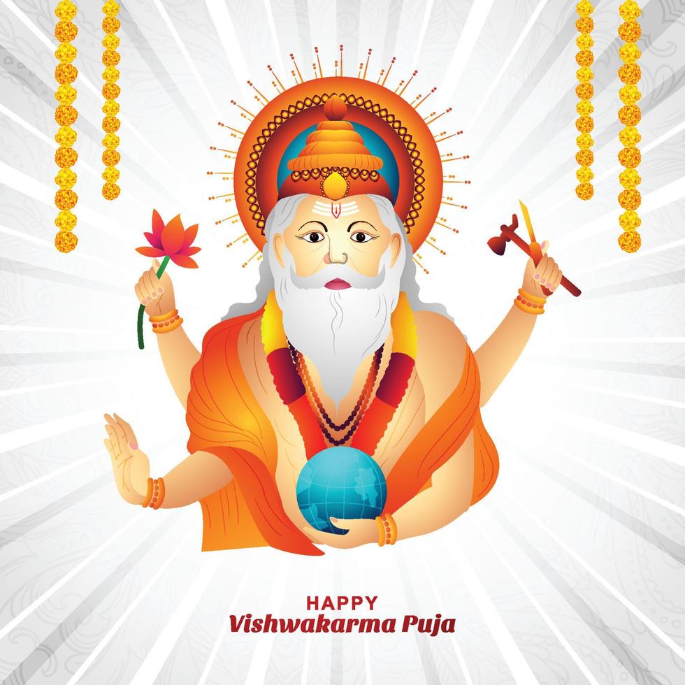 contento vishwakarma puja illustrazione vacanza carta sfondo vettore