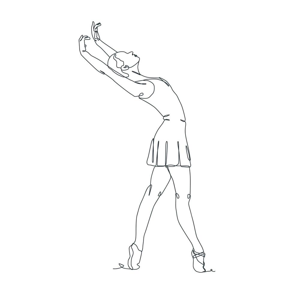 continuo linea illustrazione di balletto ballerino vettore