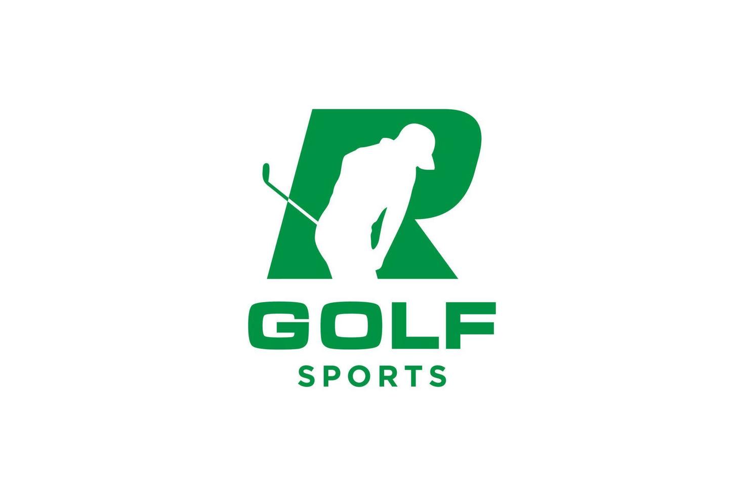 alfabeto lettera icona logo r per golf logo design modello vettoriale, etichetta vettoriale del golf, logo del campionato di golf, illustrazione, icona creativa, concetto di design
