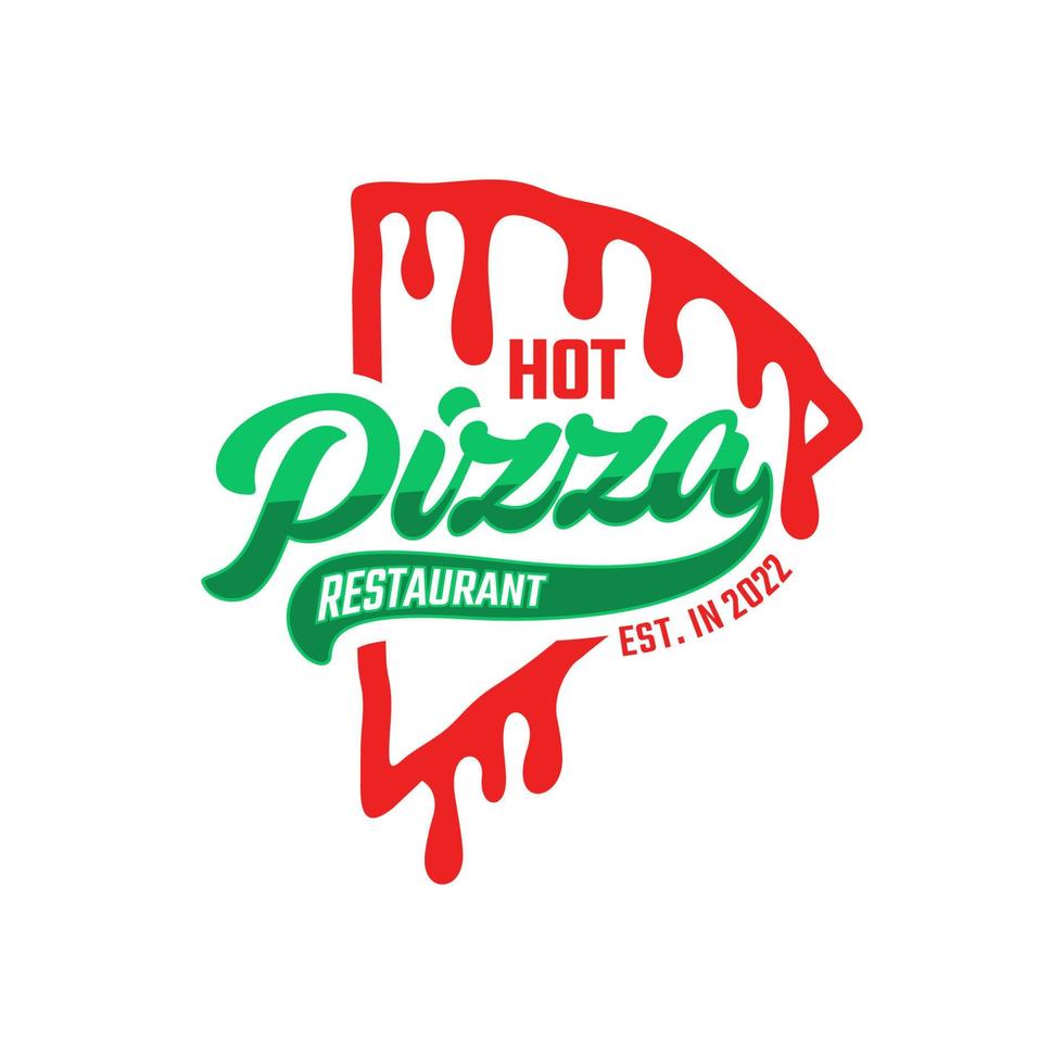 pizzeria vettore emblema su lavagna. Pizza logo modello. vettore emblema per bar, ristorante o cibo consegna servizio