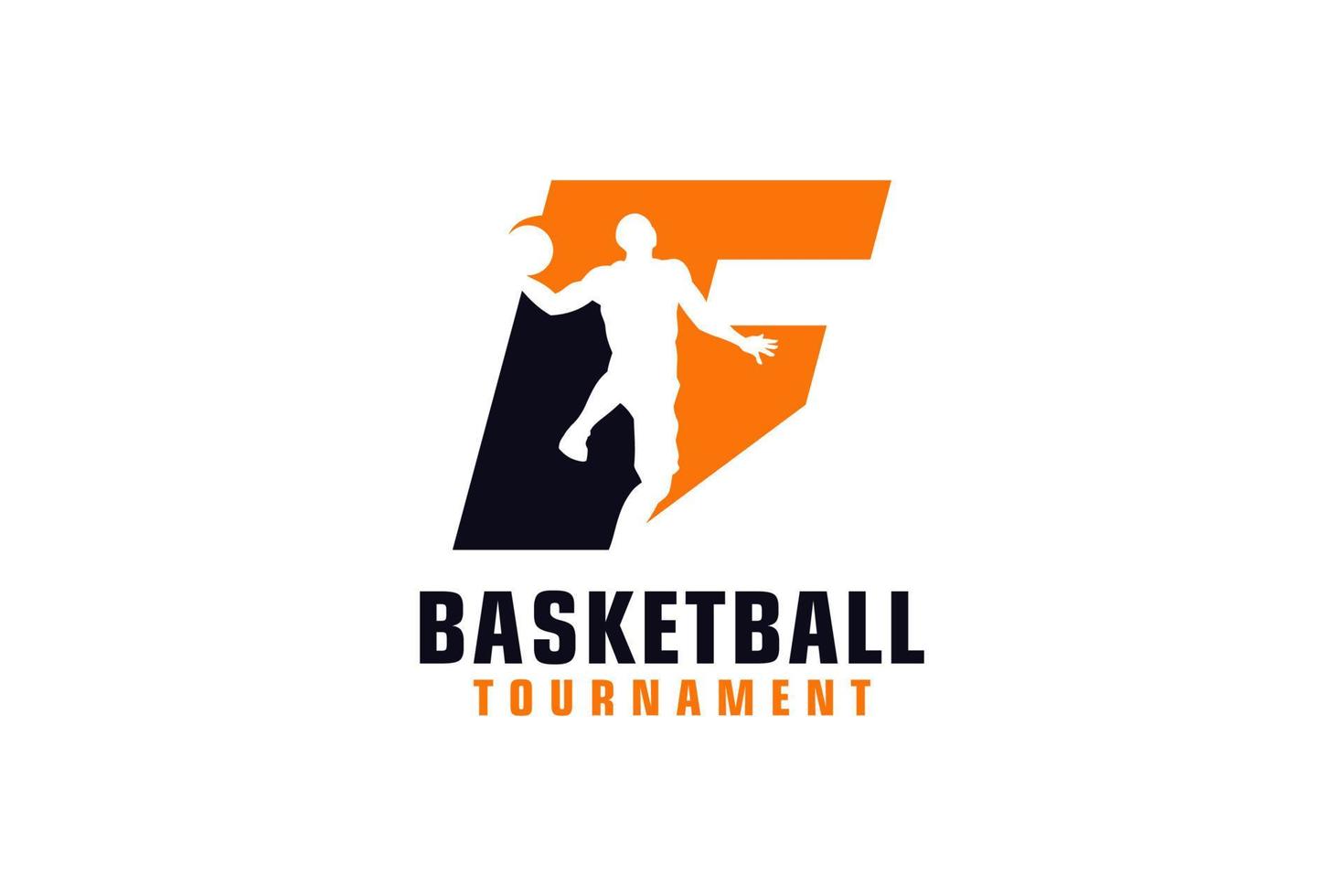 lettera f con pallacanestro logo design. vettore design modello elementi per sport squadra o aziendale identità.