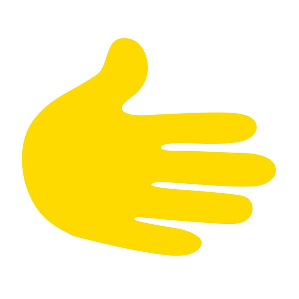 giallo mano mostrando simbolo vettore