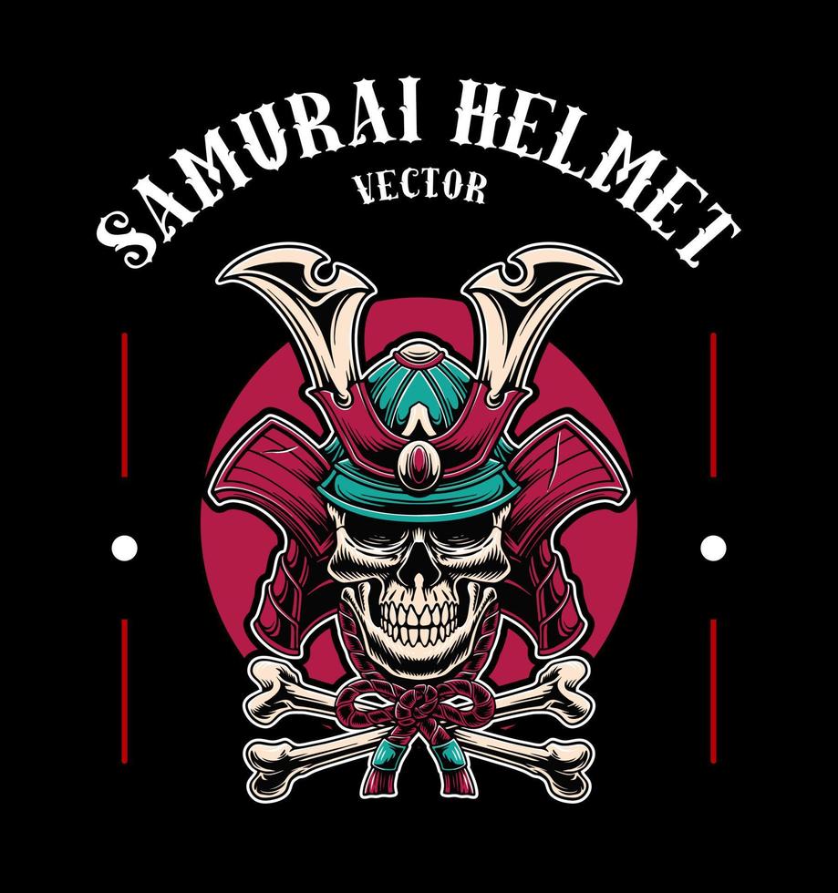 cranio samurai vettore design