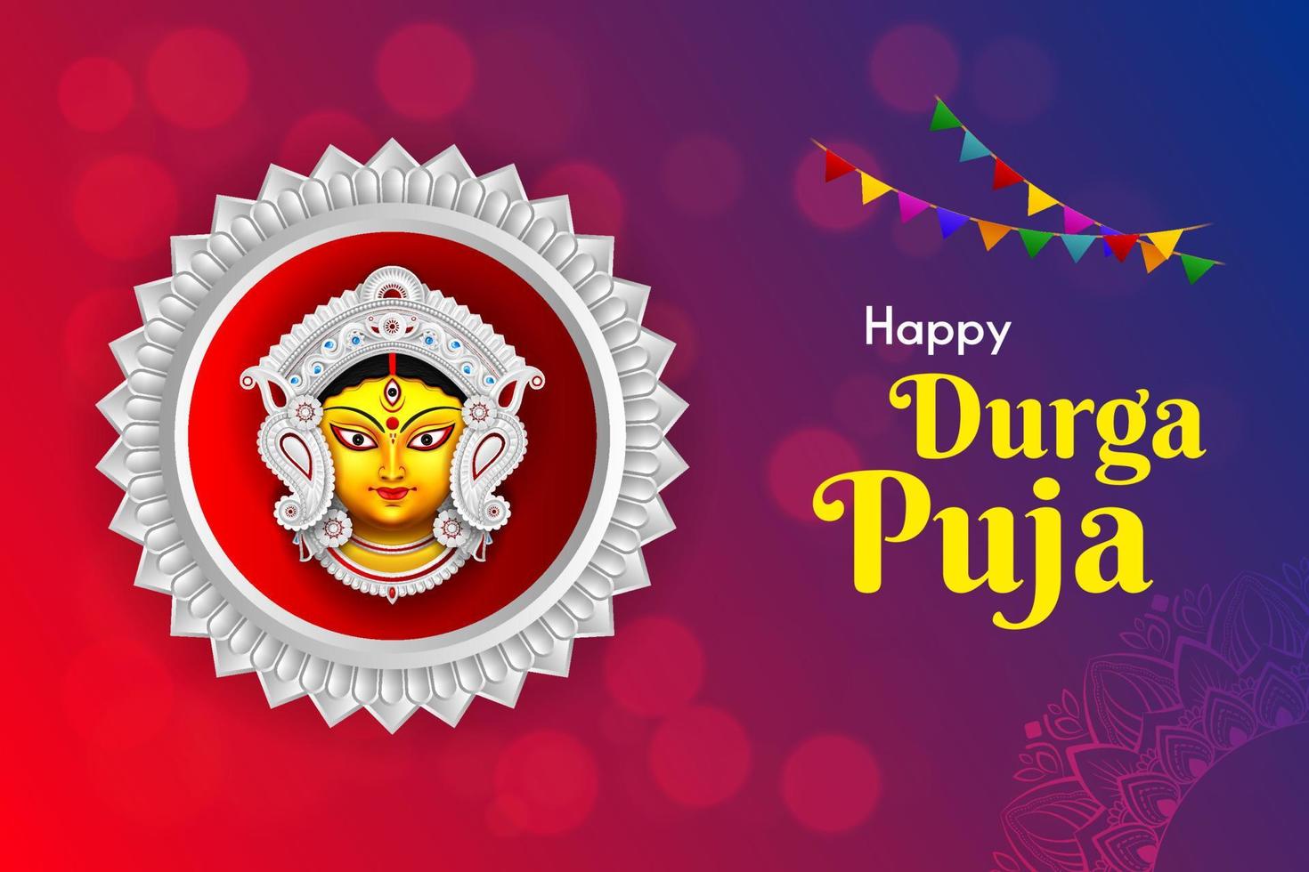 contento Durga puja creativo sfondo per banner manifesti vettore