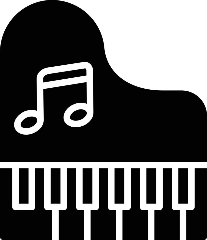 icona del glifo del pianoforte vettore