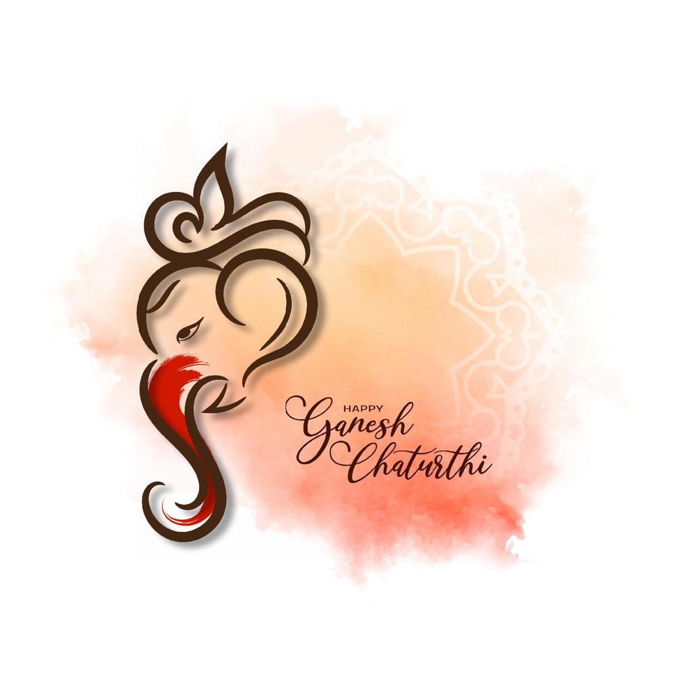 contento ganesh Chaturthi indù religioso Festival sfondo design vettore