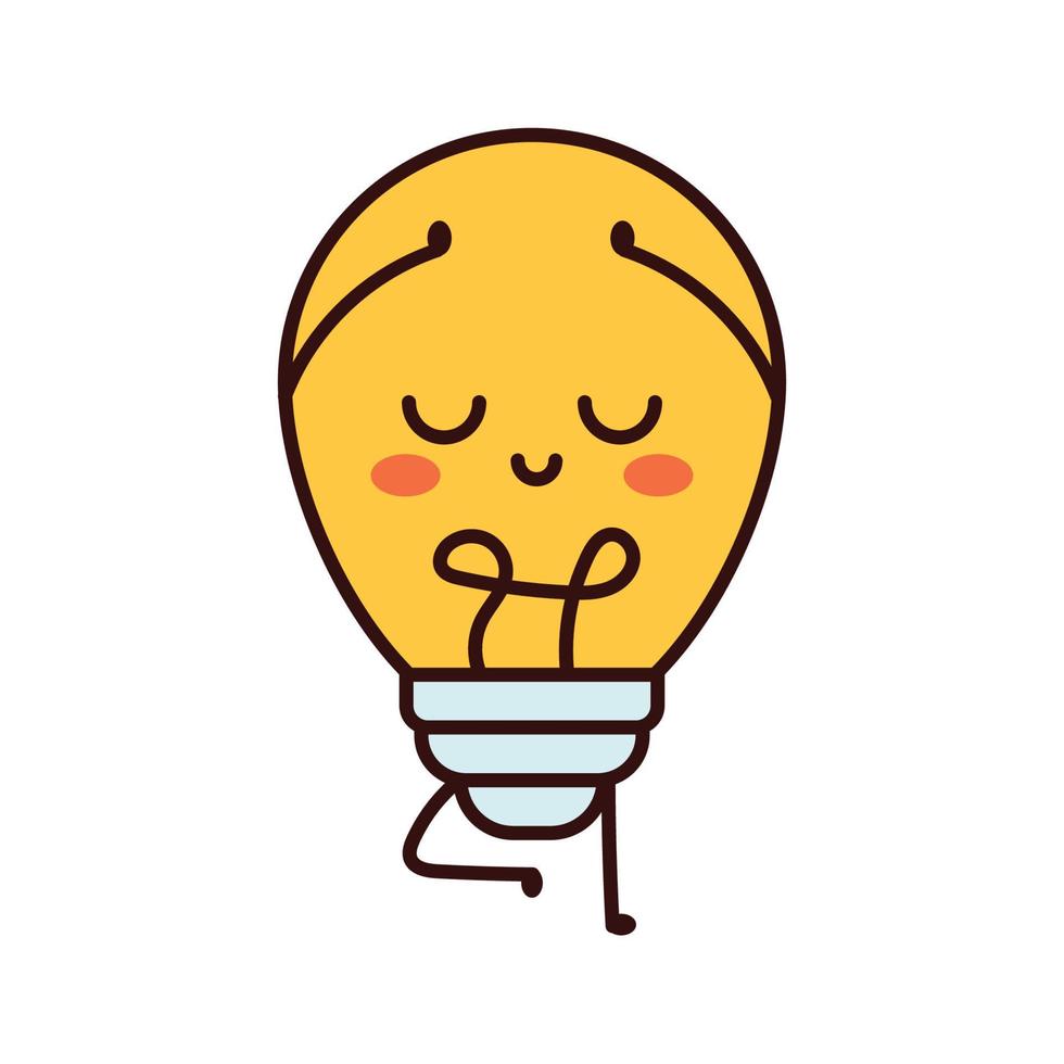 carino divertente leggero lampadina, lampada carattere. vettore piatto linea cartone animato kawaii personaggio illustrazione icona.