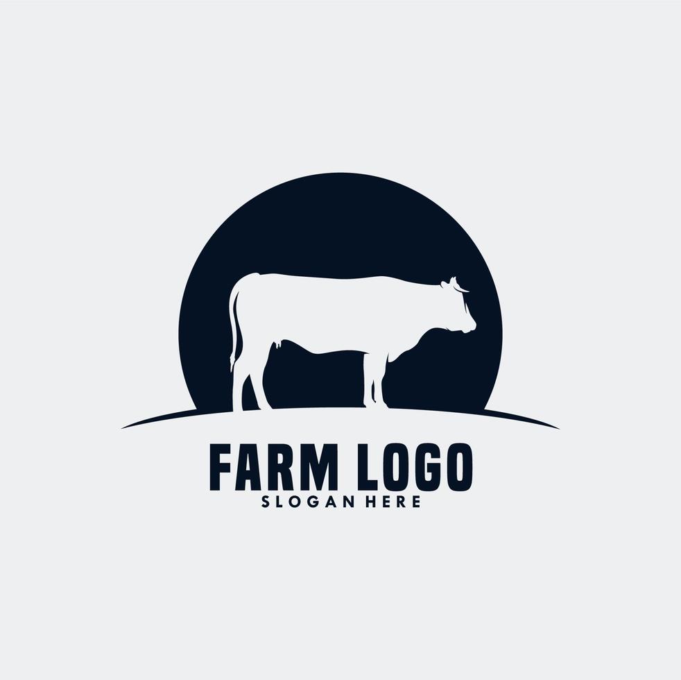 mucca azienda agricola logo vettore illustrazione