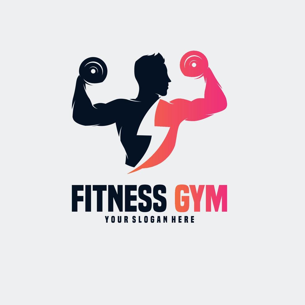 fitness sport Palestra logo design vettore