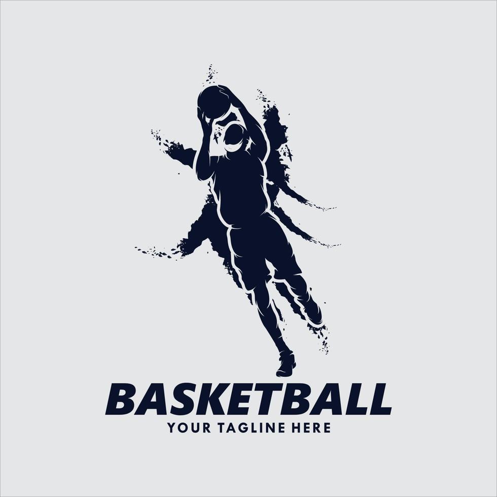 pallacanestro gli sport movimento logo design vettore