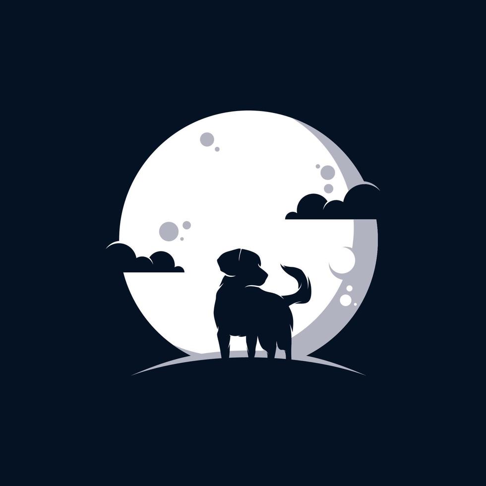 cane nel il Luna logo design vettore