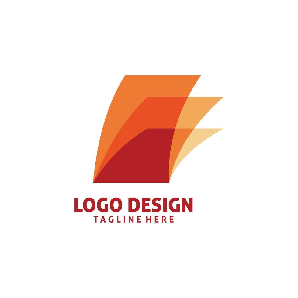 rosso carta pila logo design vettore