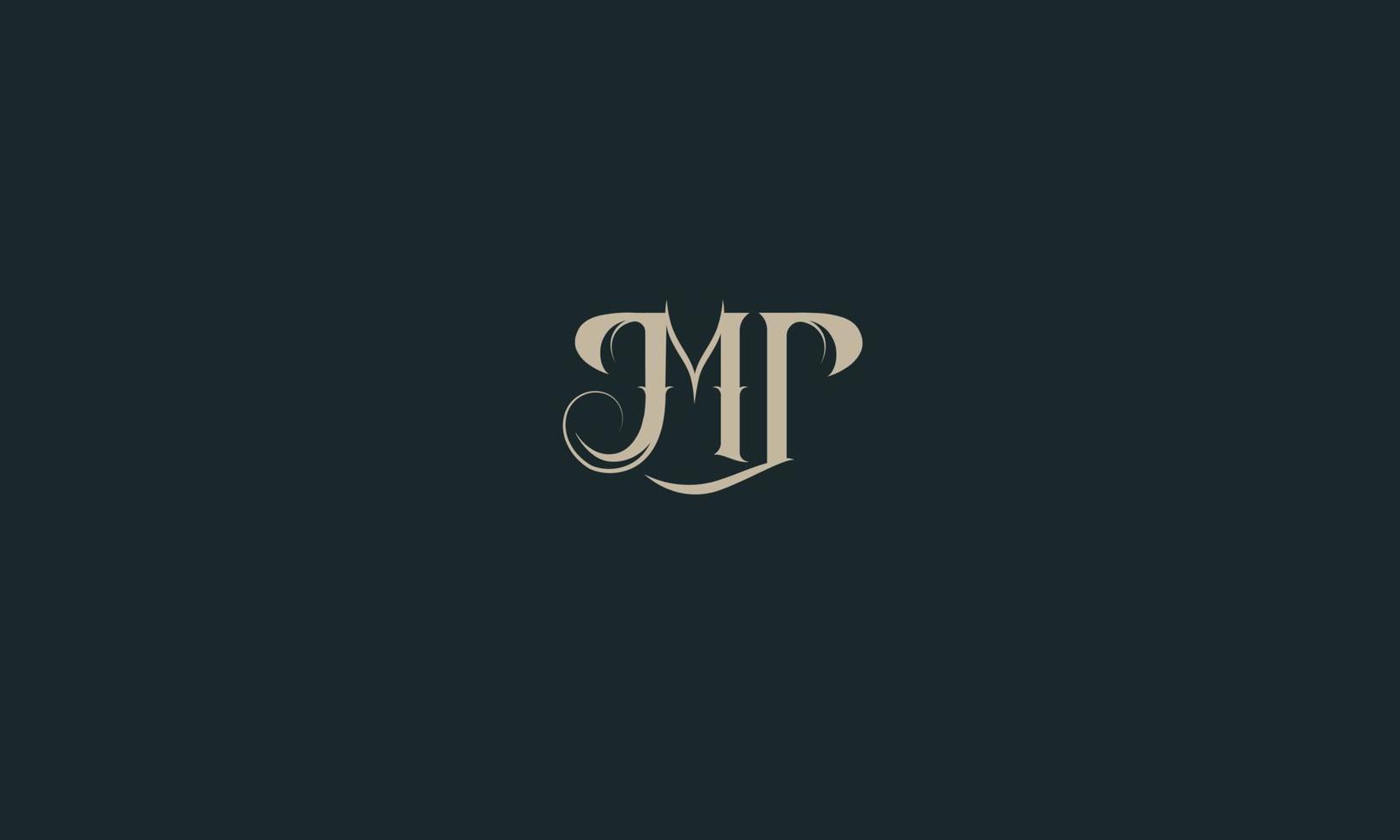 alfabeto lettere iniziali monogramma logo mp, pm, m e p vettore