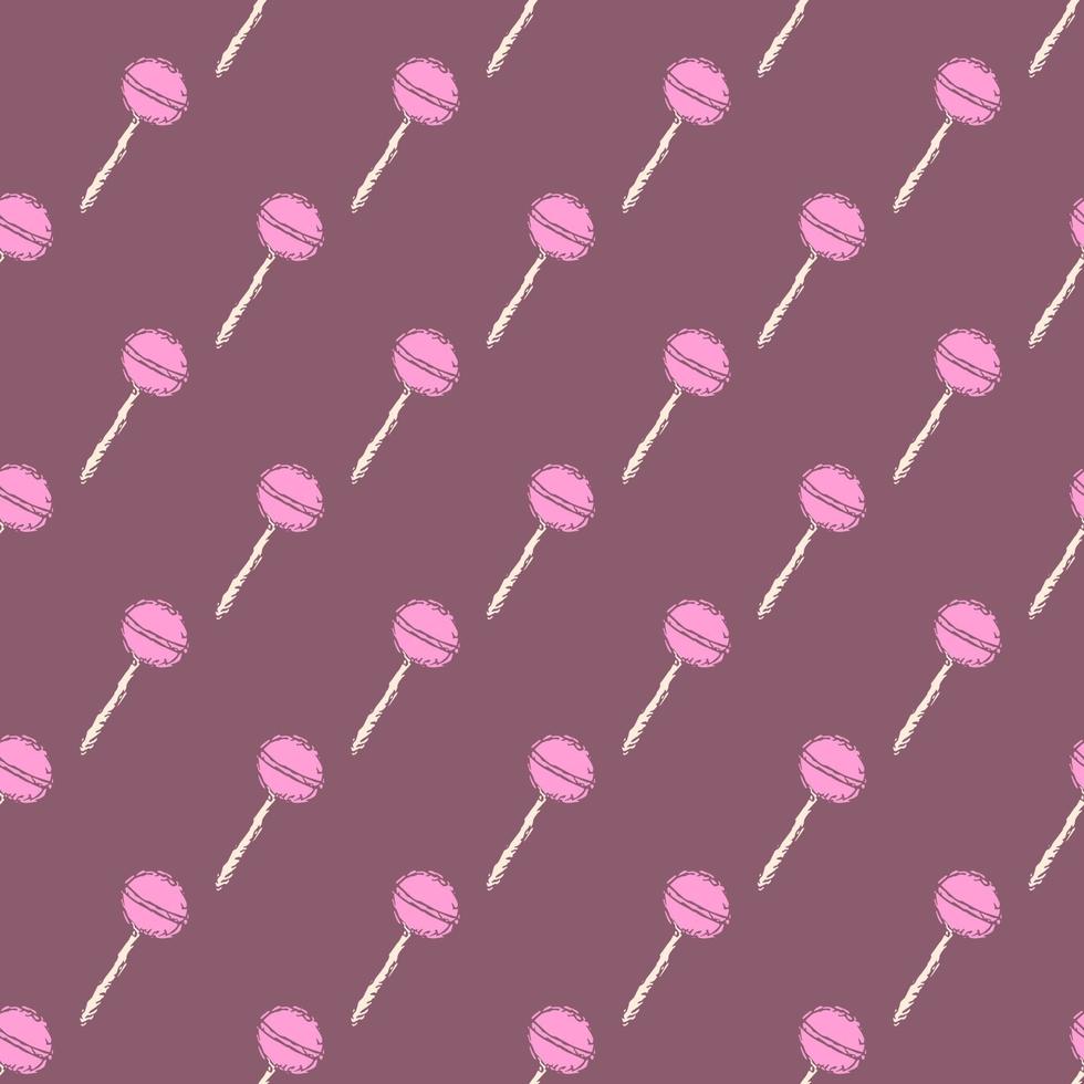 senza soluzione di continuità lolipop modello. dolci e caramella sfondo. scarabocchio vettore illustrazione con dolci e caramella icone