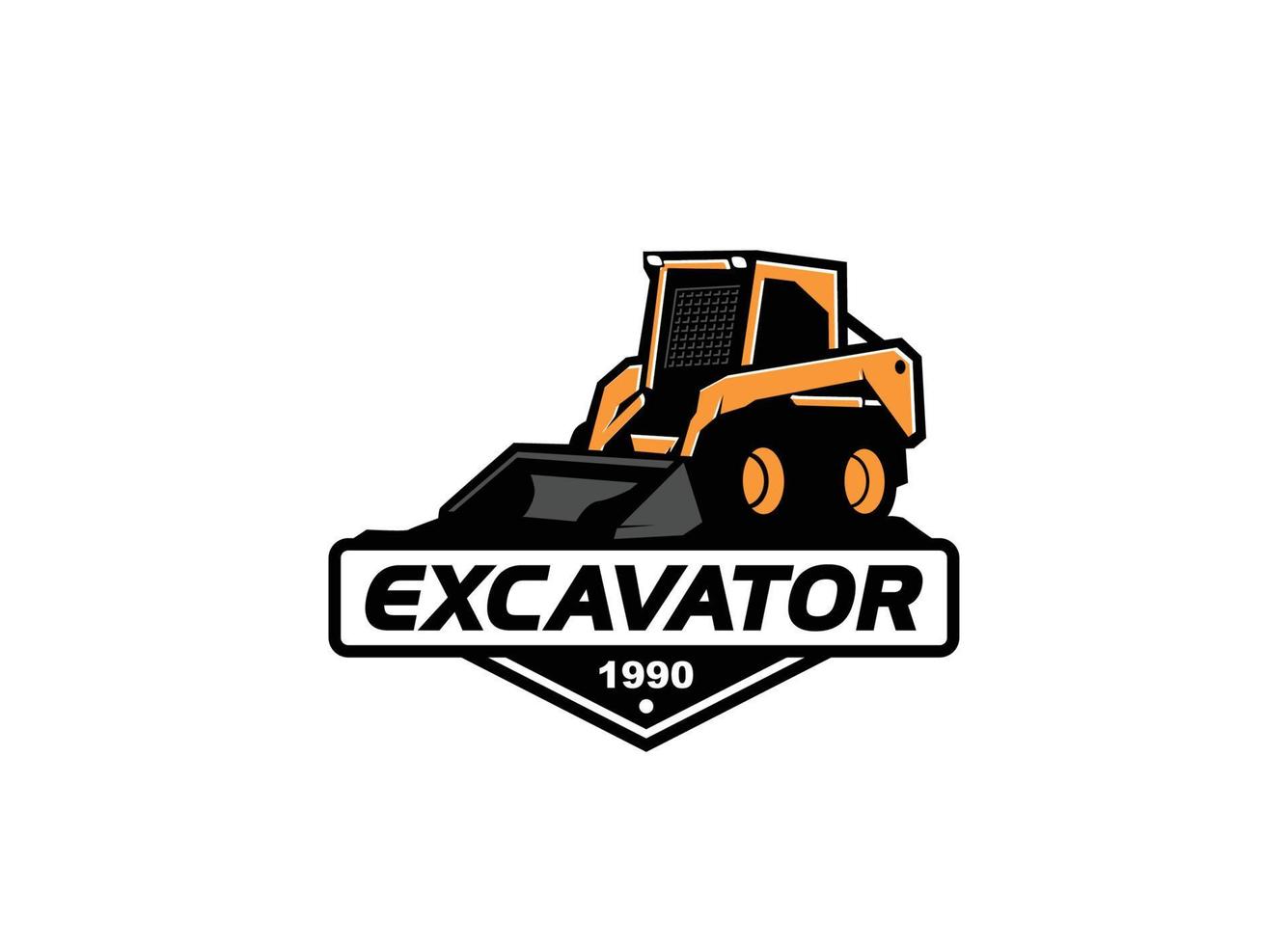 scavo slittata steer logo vettore per costruzione azienda. pesante attrezzatura modello vettore illustrazione per il tuo marca.