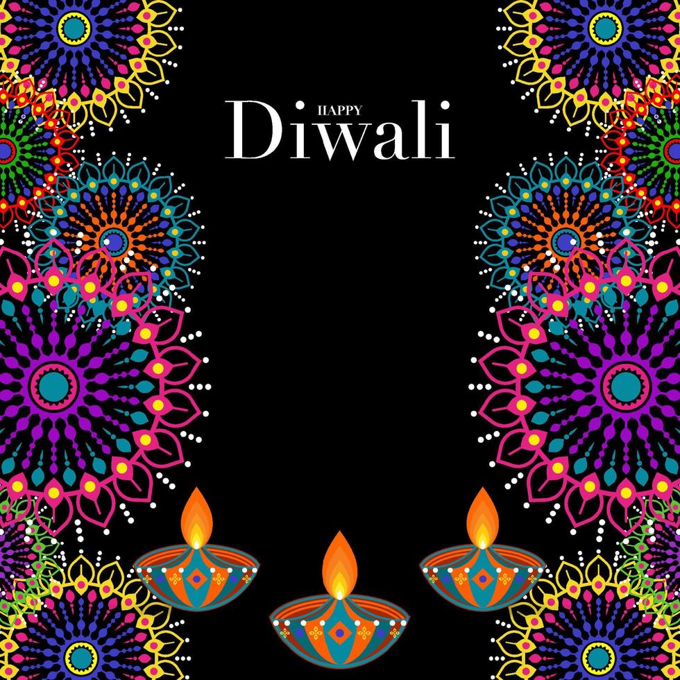 contento diwali, Deepavali o dipavali il indiano Festival celebrazione piatto design. vettore