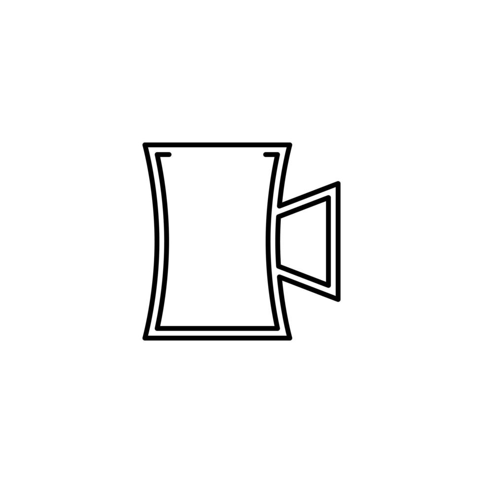 vuoto birra stein bicchiere icona su bianca sfondo. semplice, linea, silhouette e pulito stile. nero e bianca. adatto per simbolo, cartello, icona o logo vettore