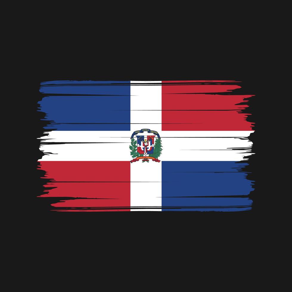 vettore della spazzola della bandiera della repubblica dominicana. bandiera nazionale