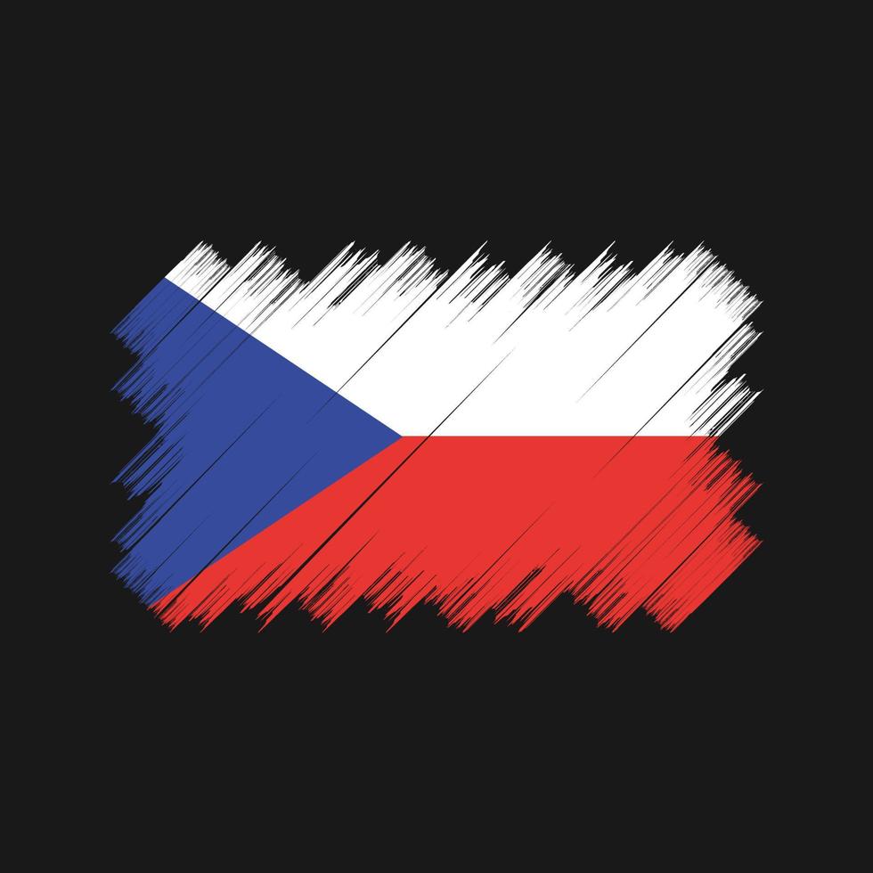 pennello bandiera repubblica ceca. bandiera nazionale vettore
