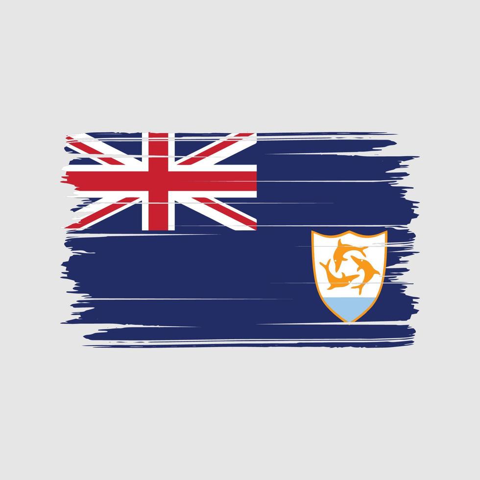 vettore di pennello bandiera anguilla. bandiera nazionale
