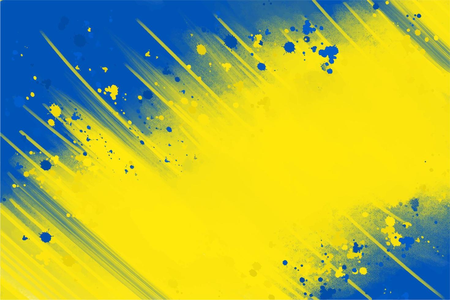 blu giallo sfondo. sbavature e spruzzi di dipingere su tela, acrilico sfondo vettore