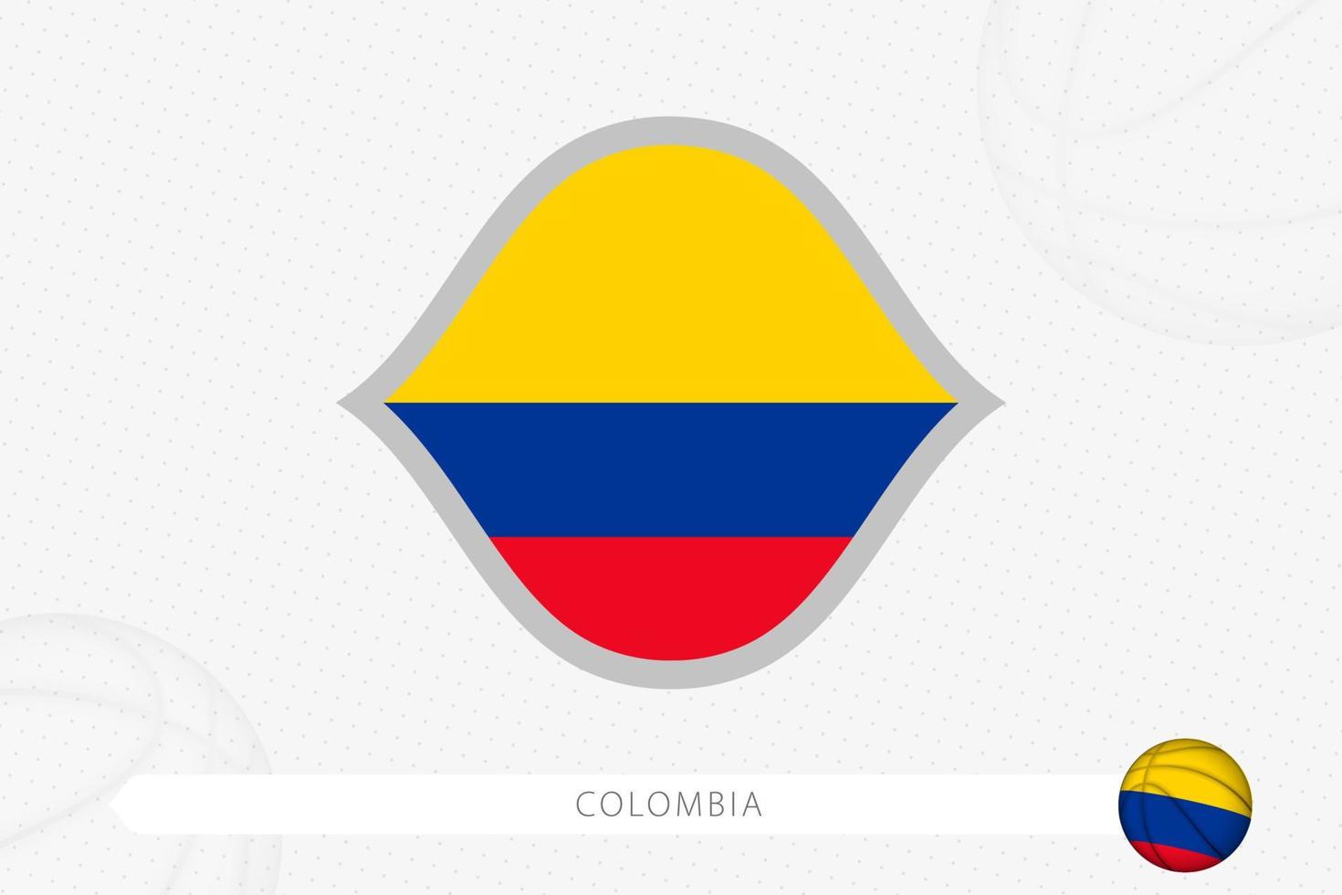 Colombia bandiera per pallacanestro concorrenza su grigio pallacanestro sfondo. vettore