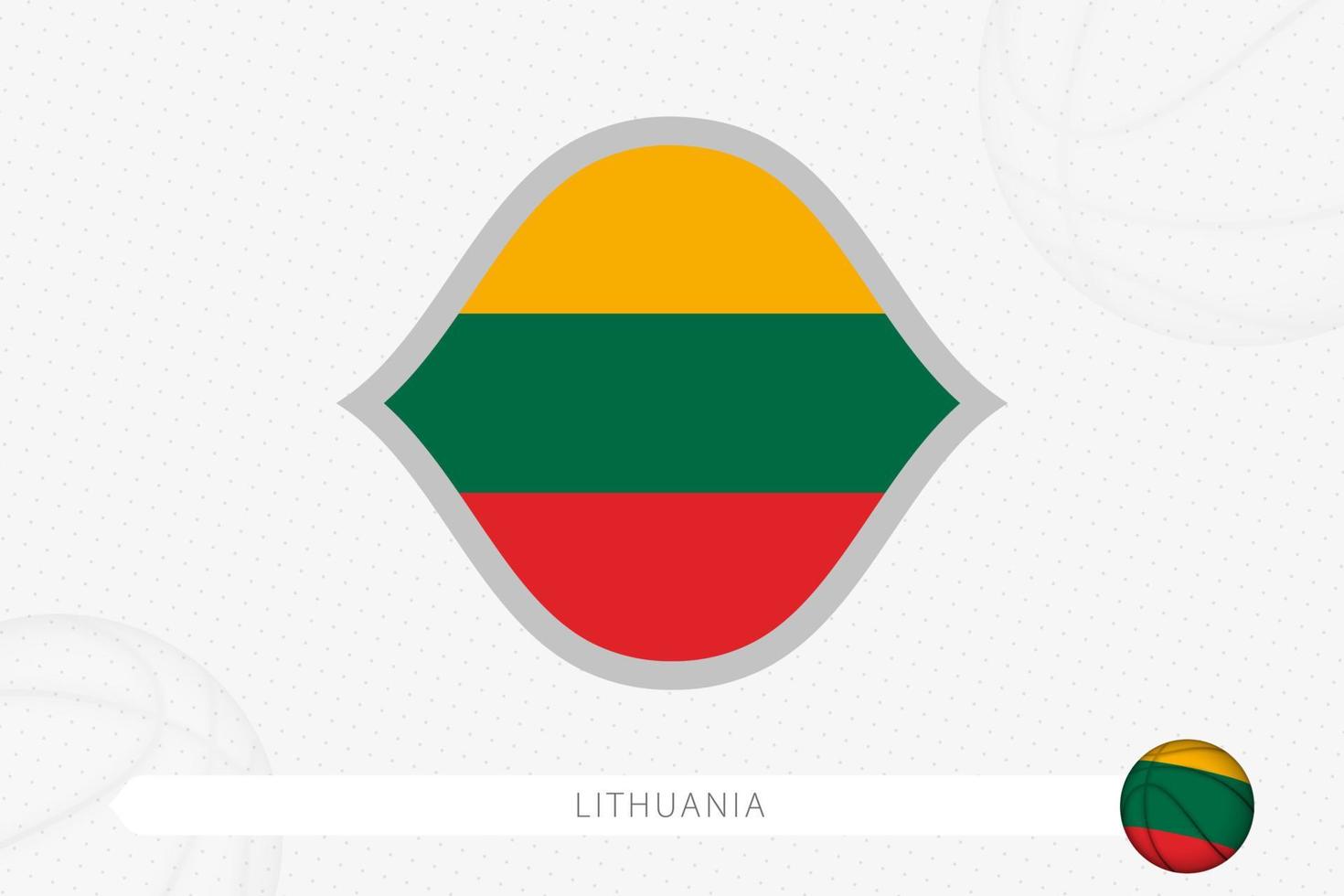 Lituania bandiera per pallacanestro concorrenza su grigio pallacanestro sfondo. vettore