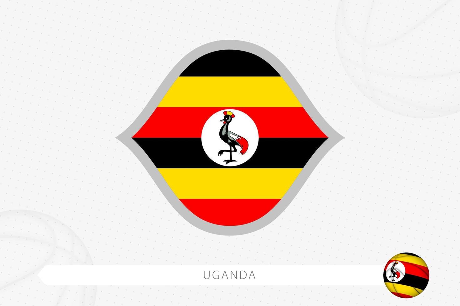 Uganda bandiera per pallacanestro concorrenza su grigio pallacanestro sfondo. vettore