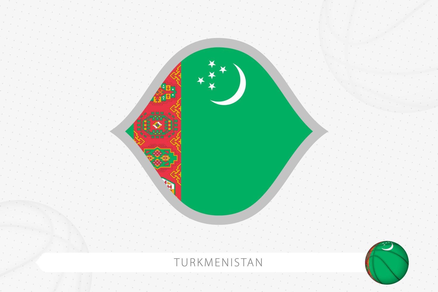 turkmenistan bandiera per pallacanestro concorrenza su grigio pallacanestro sfondo. vettore