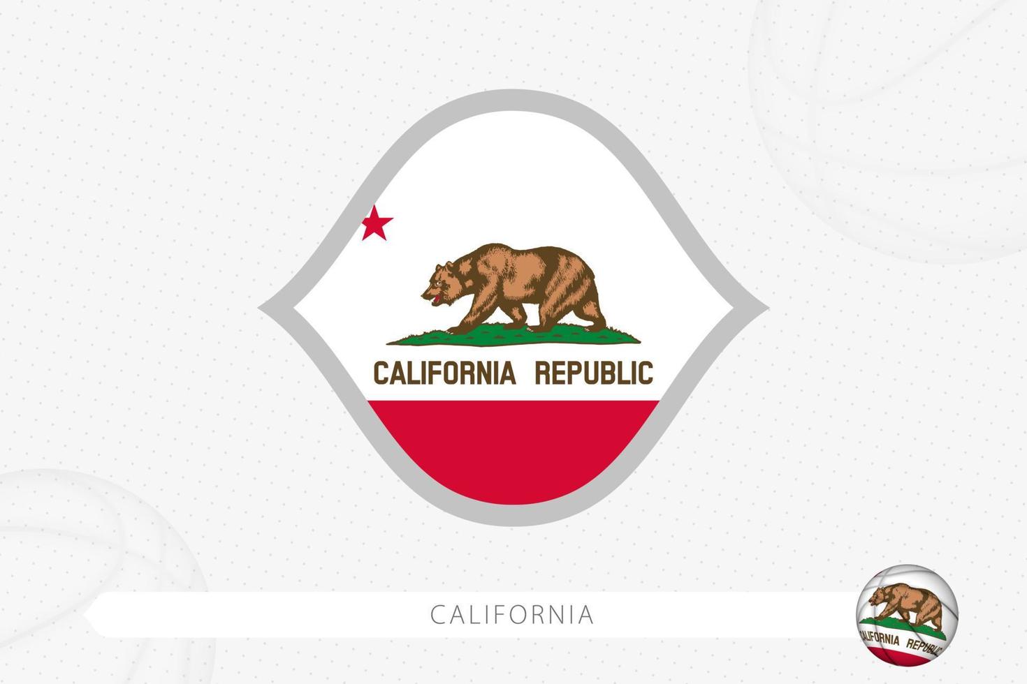 California bandiera per pallacanestro concorrenza su grigio pallacanestro sfondo. vettore