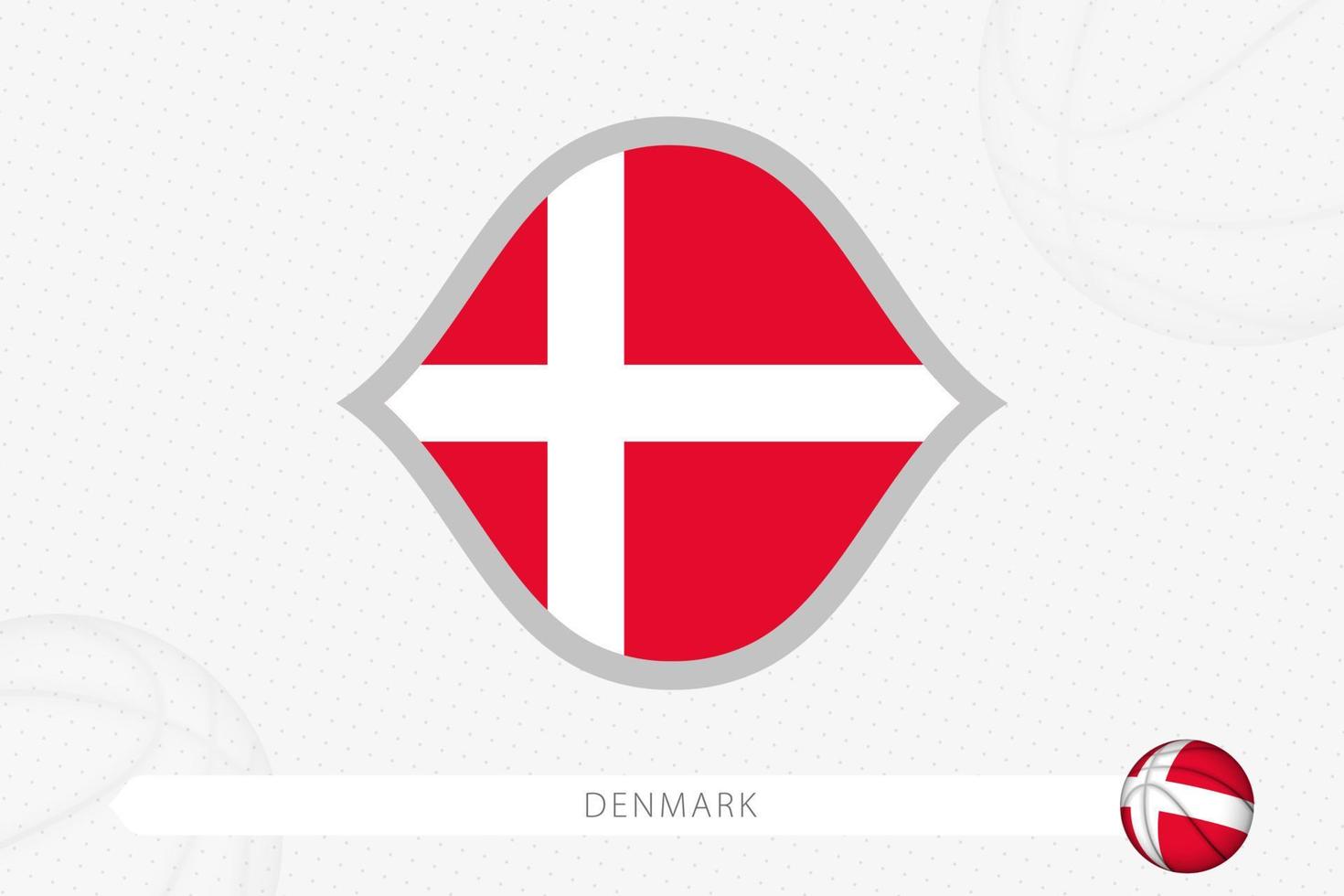 Danimarca bandiera per pallacanestro concorrenza su grigio pallacanestro sfondo. vettore