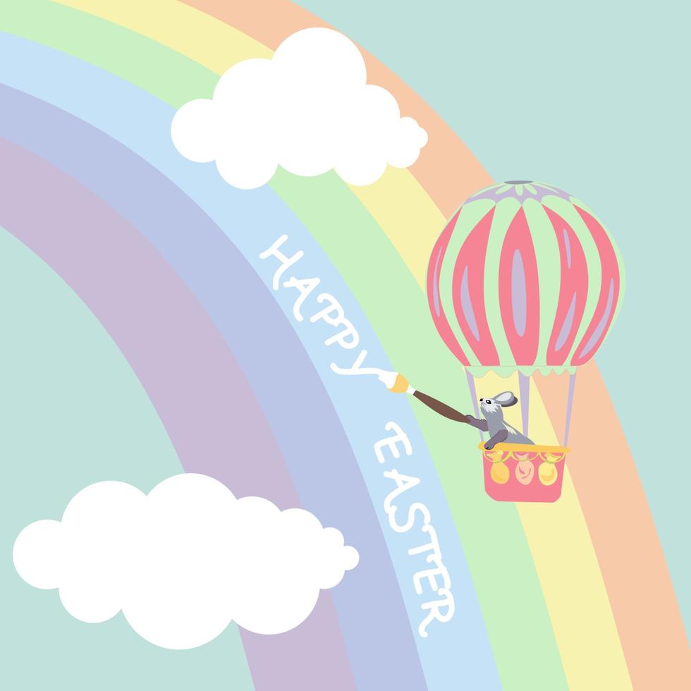 contento Pasqua vettore isolato carino illustrazione nel pastello colori. contento Pasqua saluto carta, inviare, bandiera