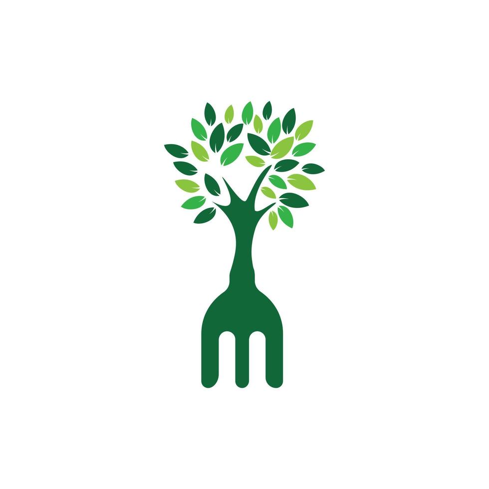 forchetta albero vettore logo design. ristorante e agricoltura logo concetto.