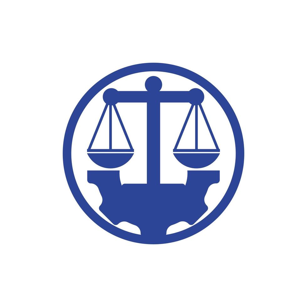 industriale legge azienda vettore logo design concetto. legge azienda con Ingranaggio logo design modello.