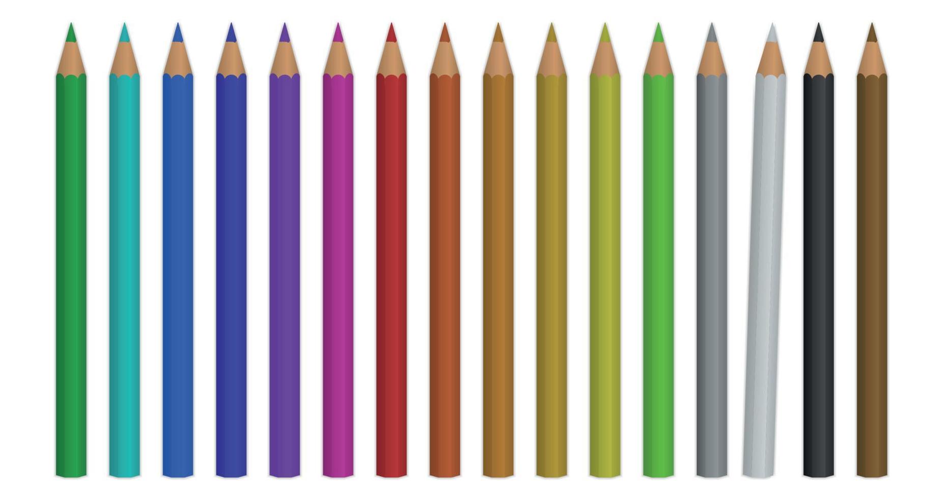 impostato di colore matita . vettore illustrazione