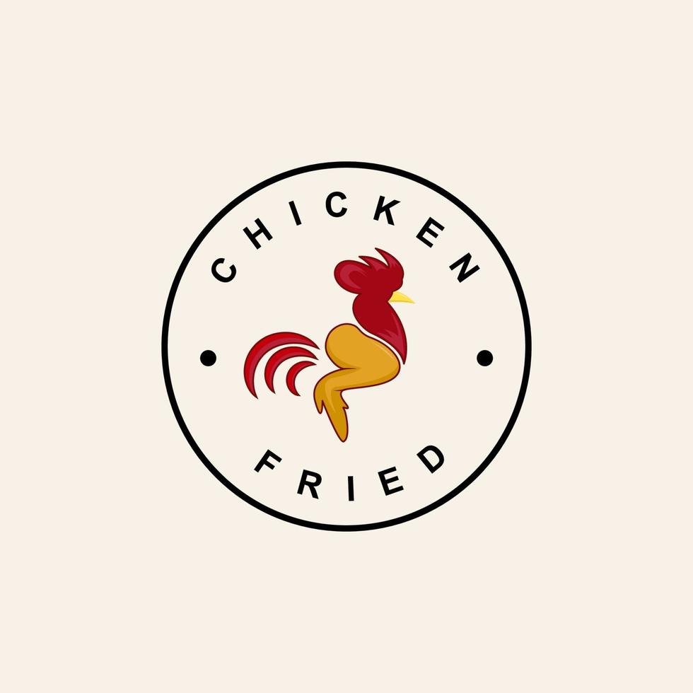 pollo gamba alato design logo fritte o grigliato coscia icona sfondo. semplice carino concetto per picnic, barbecue, bar, stalla. strada vettore veloce cibo.